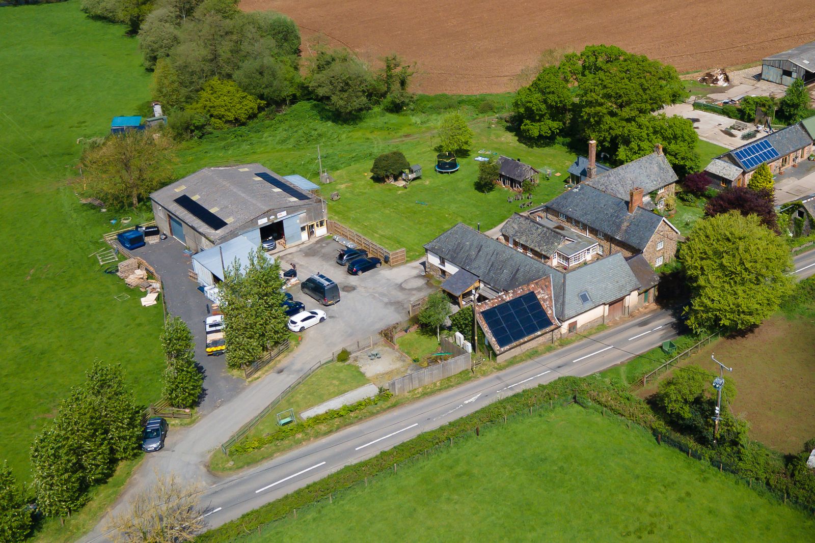 Aerial view of Weirmarsh Big Barn